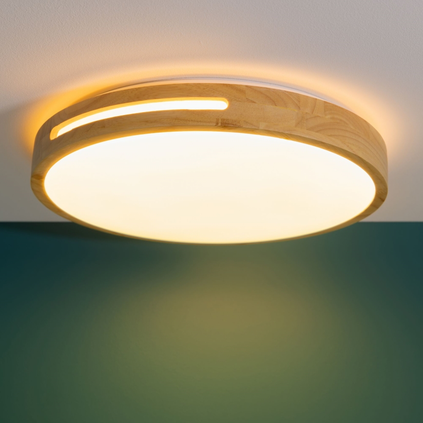 Brilliant - LED Pritemdomas lubinis šviestuvas WOODBURY LED/24W/230V diametras 39 cm Kietmedis - FSC sertifikuota