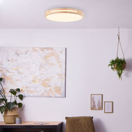 Brilliant - LED Pritemdomas lubinis šviestuvas WOODBURY LED/24W/230V diametras 39 cm Kietmedis - FSC sertifikuota