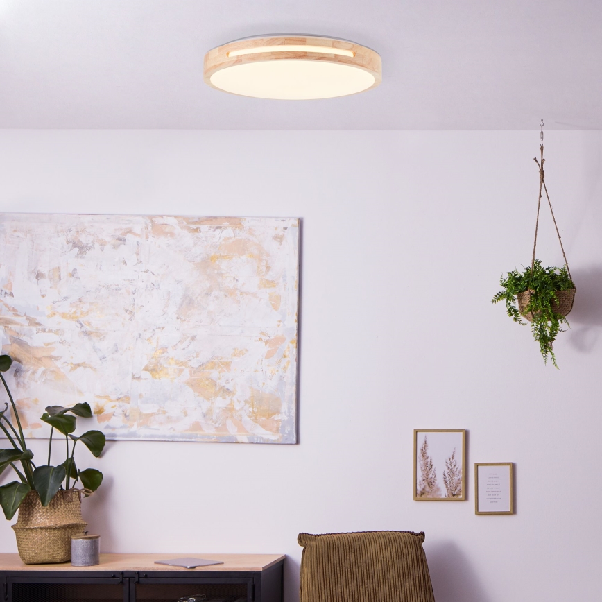 Brilliant - LED Pritemdomas lubinis šviestuvas WOODBURY LED/24W/230V diametras 39 cm Kietmedis - FSC sertifikuota
