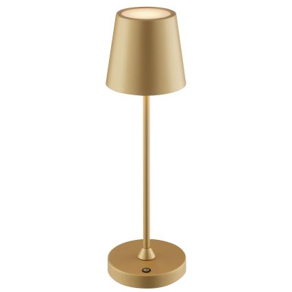 Brilliant - LED Dimeriuojama įkraunama jutiklinė lauko stalo lempa ELORA LED/2,5W/5V 2700K 2600 mAh IP44 auksinė