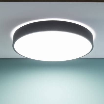 Brilliant - dimeriuojamas LED lubinis šviestuvas SLIMLINE LED/60W/230V 3000-6500K skersmuo 49 cm juodas + su nuotoliniu pulteliu