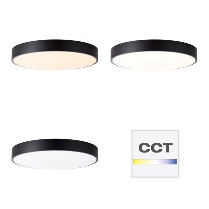 Brilliant - dimeriuojamas LED lubinis šviestuvas SLIMLINE LED/60W/230V 3000-6500K skersmuo 49 cm juodas + su nuotoliniu pulteliu