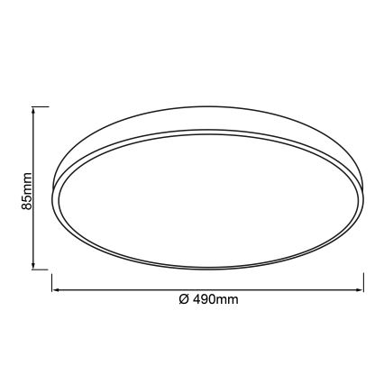 Brilliant - dimeriuojamas LED lubinis šviestuvas SLIMLINE LED/60W/230V 3000-6500K skersmuo 49 cm juodas + su nuotoliniu pulteliu