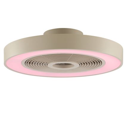 Brilliant - Reguliuojamas LED RGBW lubinis šviestuvas su ventiliatoriumi CATANIA LED/37W/230V 2700-6500K skersmuo 48,6 cm smėlinė + nuotolinis valdymas