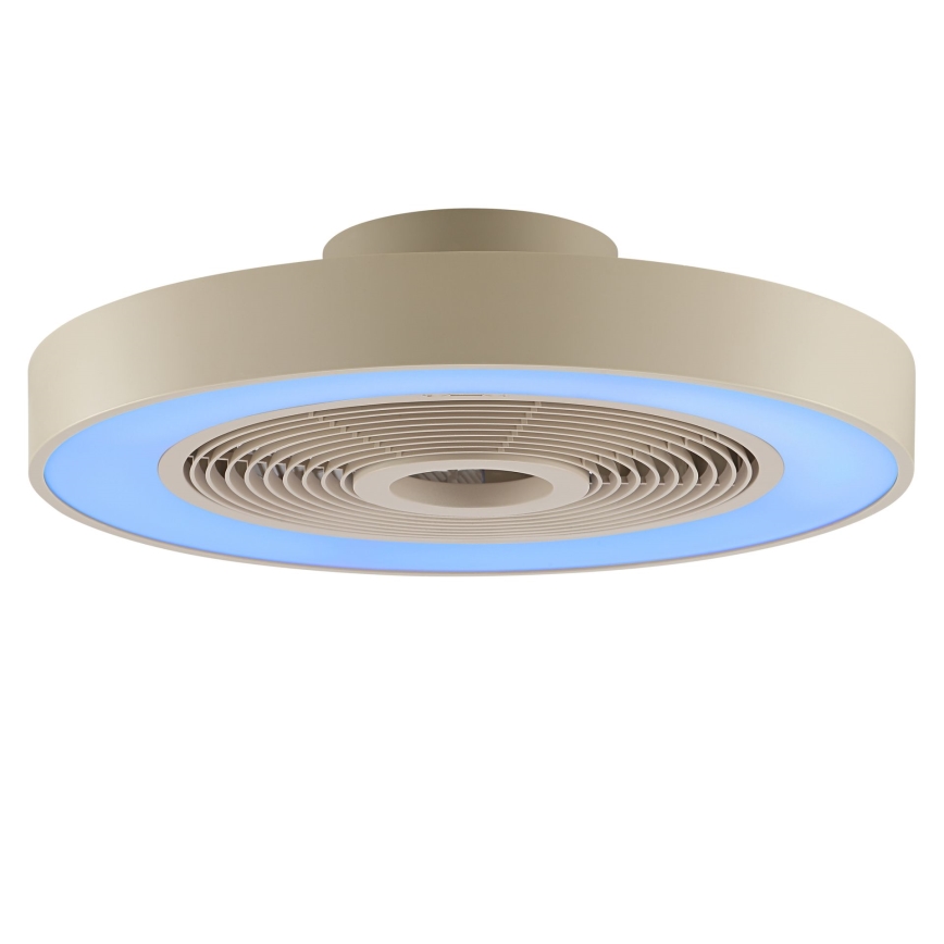 Brilliant - Reguliuojamas LED RGBW lubinis šviestuvas su ventiliatoriumi CATANIA LED/37W/230V 2700-6500K skersmuo 48,6 cm smėlinė + nuotolinis valdymas