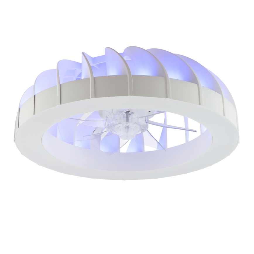 Brilliant - LED RGBW Reguliuojamas lubų ventiliatorius su šviesa FANORA LED/30W/230V 2700-6500K skersmuo 46 cm baltas + nuotolinio valdymo pultas
