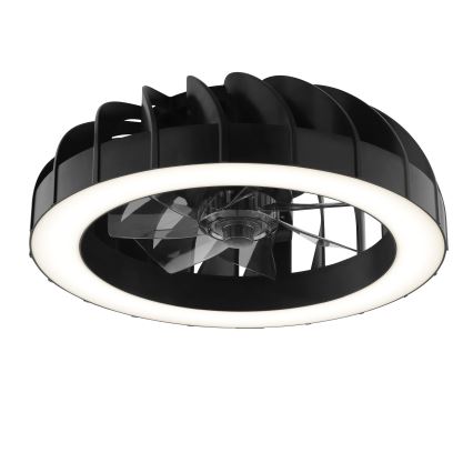 Brilliant - LED RGBW Reguliuojamas lubų ventiliatorius su apšvietimu FANORA LED/30W/230V 2700-6500K skersmuo 46 cm juodas + nuotolinio valdymo pultas