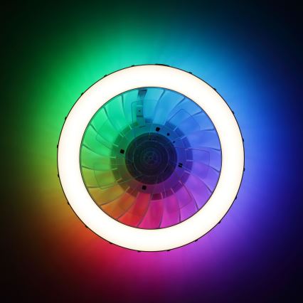 Brilliant - LED RGBW Pritemdomas lubinis ventiliatorius su šviestuvu FANORA LED/30W/230V 2700-6500K diametras 46 cm balta + nuotolinio valdymo pultas