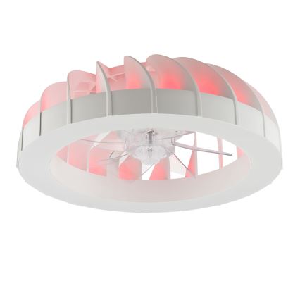 Brilliant - LED RGBW Pritemdomas lubinis ventiliatorius su šviestuvu FANORA LED/30W/230V 2700-6500K diametras 46 cm balta + nuotolinio valdymo pultas