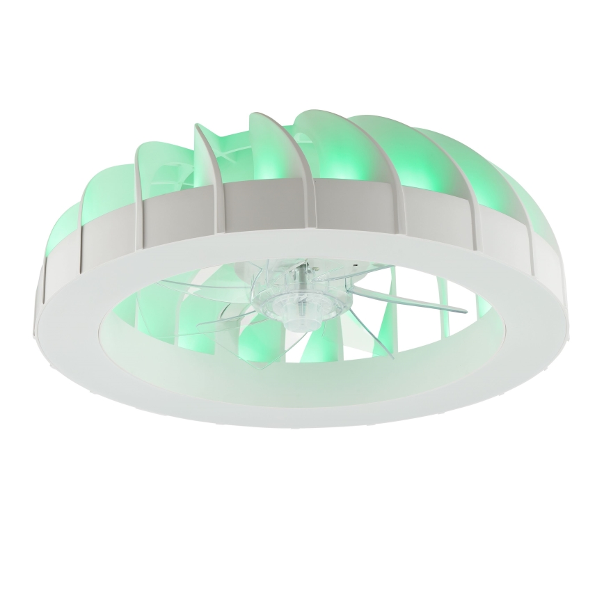 Brilliant - LED RGBW Pritemdomas lubinis ventiliatorius su šviestuvu FANORA LED/30W/230V 2700-6500K diametras 46 cm balta + nuotolinio valdymo pultas