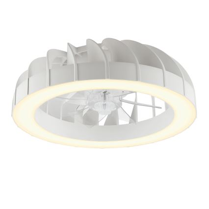 Brilliant - LED RGBW Pritemdomas lubinis ventiliatorius su šviestuvu FANORA LED/30W/230V 2700-6500K diametras 46 cm balta + nuotolinio valdymo pultas