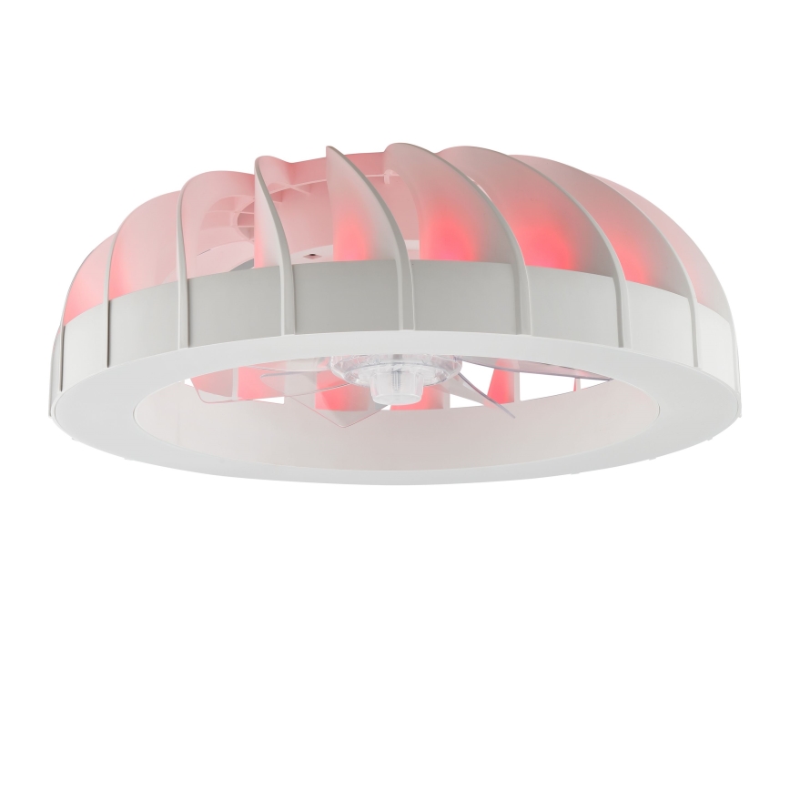 Brilliant - LED RGBW Pritemdomas lubinis ventiliatorius su šviestuvu FANORA LED/30W/230V 2700-6500K diametras 46 cm balta + nuotolinio valdymo pultas