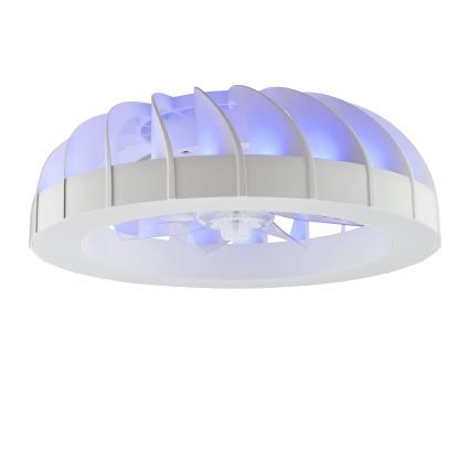 Brilliant - LED RGBW Pritemdomas lubinis ventiliatorius su šviestuvu FANORA LED/30W/230V 2700-6500K diametras 46 cm balta + nuotolinio valdymo pultas