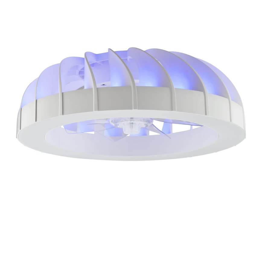 Brilliant - LED RGBW Pritemdomas lubinis ventiliatorius su šviestuvu FANORA LED/30W/230V 2700-6500K diametras 46 cm balta + nuotolinio valdymo pultas