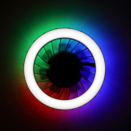 Brilliant - LED RGBW Pritemdomas lubinis ventiliatorius su šviestuvu FANORA LED/30W/230V 2700-6500K diametras 46 cm juoda + nuotolinio valdymo pultas