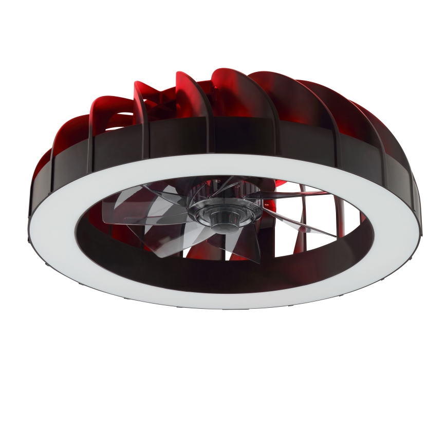 Brilliant - LED RGBW Pritemdomas lubinis ventiliatorius su šviestuvu FANORA LED/30W/230V 2700-6500K diametras 46 cm juoda + nuotolinio valdymo pultas