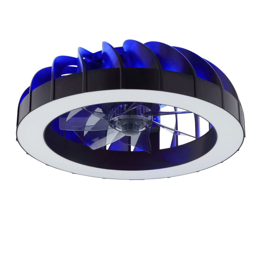 Brilliant - LED RGBW Pritemdomas lubinis ventiliatorius su šviestuvu FANORA LED/30W/230V 2700-6500K diametras 46 cm juoda + nuotolinio valdymo pultas