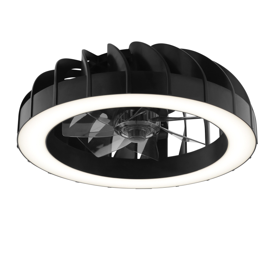 Brilliant - LED RGBW Pritemdomas lubinis ventiliatorius su šviestuvu FANORA LED/30W/230V 2700-6500K diametras 46 cm juoda + nuotolinio valdymo pultas
