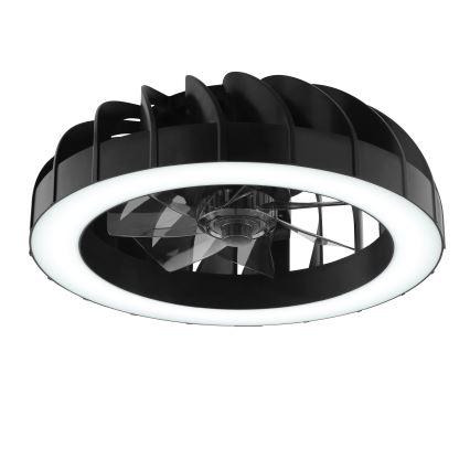 Brilliant - LED RGBW Pritemdomas lubinis ventiliatorius su šviestuvu FANORA LED/30W/230V 2700-6500K diametras 46 cm juoda + nuotolinio valdymo pultas