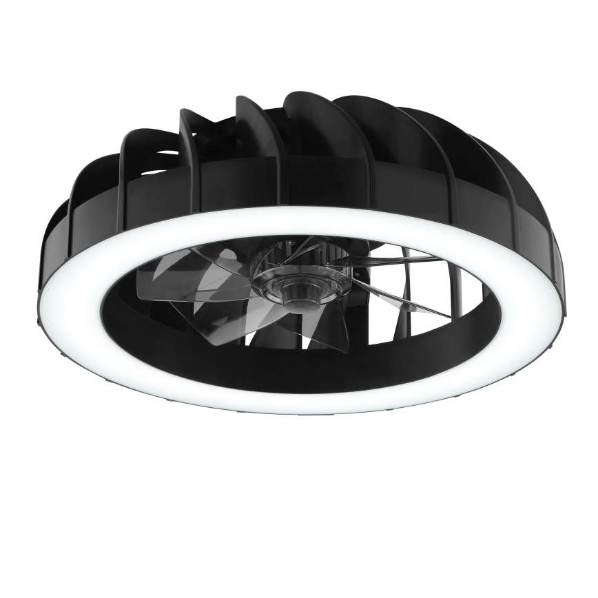 Brilliant - LED RGBW Pritemdomas lubinis ventiliatorius su šviestuvu FANORA LED/30W/230V 2700-6500K diametras 46 cm juoda + nuotolinio valdymo pultas