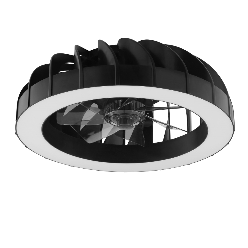 Brilliant - LED RGBW Pritemdomas lubinis ventiliatorius su šviestuvu FANORA LED/30W/230V 2700-6500K diametras 46 cm juoda + nuotolinio valdymo pultas