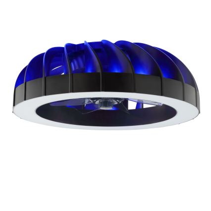 Brilliant - LED RGBW Pritemdomas lubinis ventiliatorius su šviestuvu FANORA LED/30W/230V 2700-6500K diametras 46 cm juoda + nuotolinio valdymo pultas