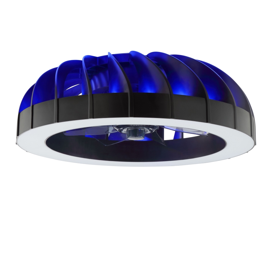 Brilliant - LED RGBW Pritemdomas lubinis ventiliatorius su šviestuvu FANORA LED/30W/230V 2700-6500K diametras 46 cm juoda + nuotolinio valdymo pultas