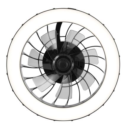 Brilliant - LED RGBW Pritemdomas lubinis ventiliatorius su šviestuvu FANORA LED/30W/230V 2700-6500K diametras 46 cm juoda + nuotolinio valdymo pultas