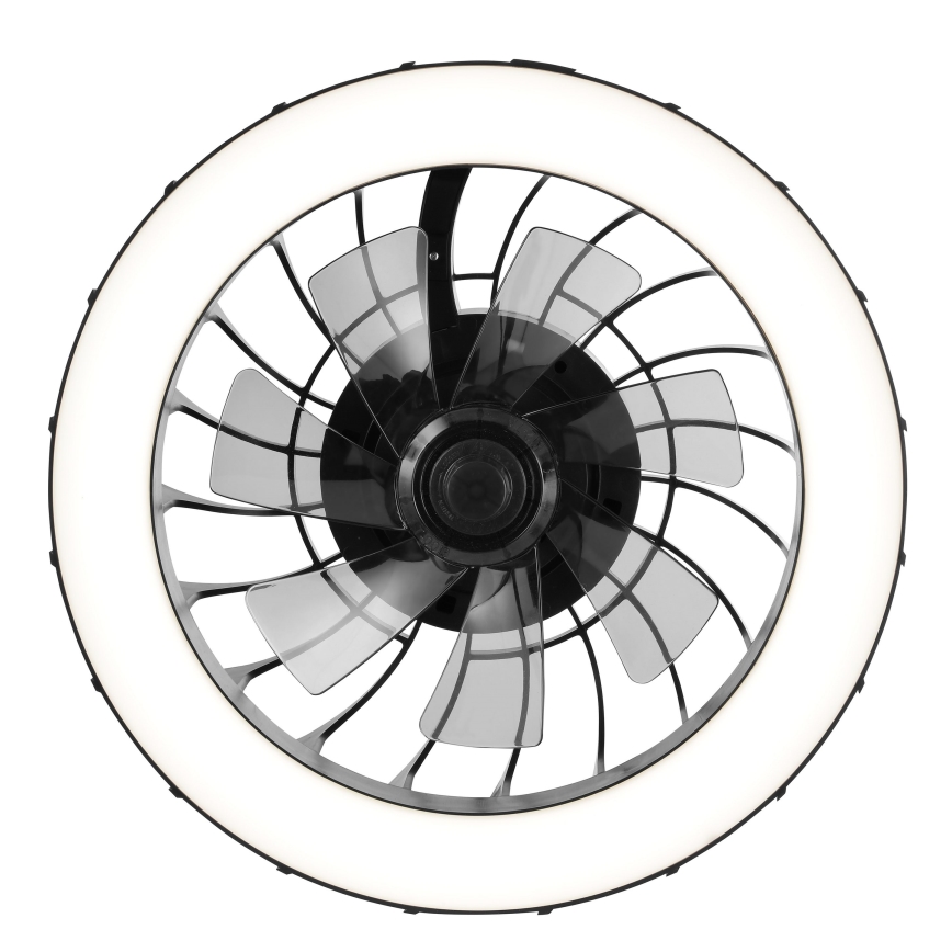 Brilliant - LED RGBW Pritemdomas lubinis ventiliatorius su šviestuvu FANORA LED/30W/230V 2700-6500K diametras 46 cm juoda + nuotolinio valdymo pultas