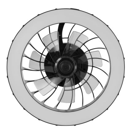 Brilliant - LED RGBW Pritemdomas lubinis ventiliatorius su šviestuvu FANORA LED/30W/230V 2700-6500K diametras 46 cm juoda + nuotolinio valdymo pultas
