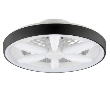 Brilliant - LED RGBW Pritemdomas lubinis ventiliatorius su šviestuvu GAIANO LED/48W/230V 2700-6500K juoda + nuotolinio valdymo pultas