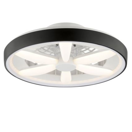 Brilliant - LED RGBW Pritemdomas lubinis ventiliatorius su šviestuvu GAIANO LED/48W/230V 2700-6500K juoda + nuotolinio valdymo pultas