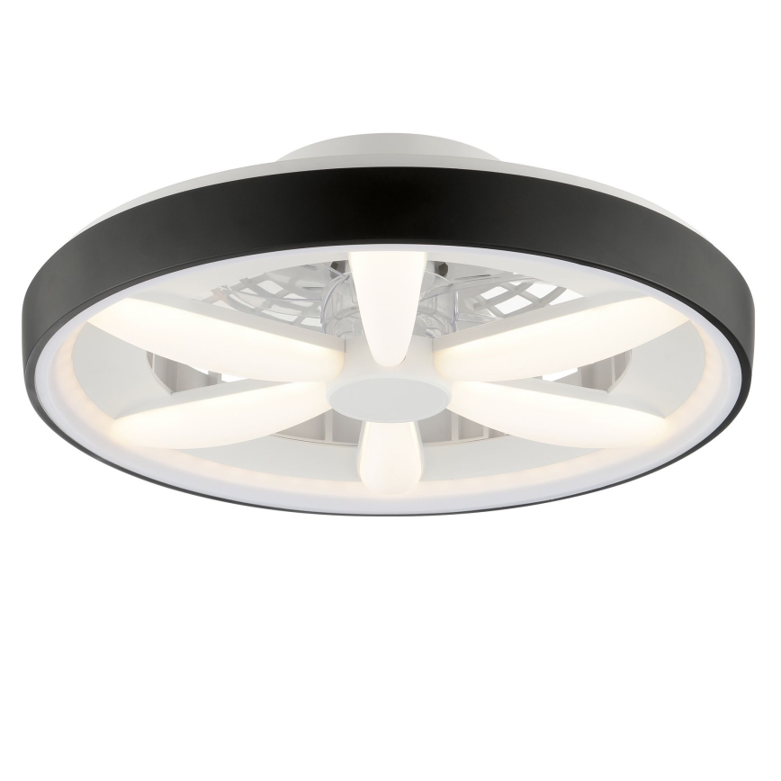 Brilliant - LED RGBW Pritemdomas lubinis ventiliatorius su šviestuvu GAIANO LED/48W/230V 2700-6500K juoda + nuotolinio valdymo pultas