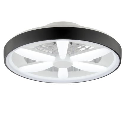 Brilliant - LED RGBW Pritemdomas lubinis ventiliatorius su šviestuvu GAIANO LED/48W/230V 2700-6500K juoda + nuotolinio valdymo pultas