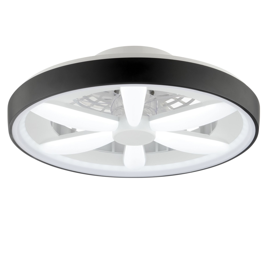 Brilliant - LED RGBW Pritemdomas lubinis ventiliatorius su šviestuvu GAIANO LED/48W/230V 2700-6500K juoda + nuotolinio valdymo pultas