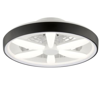 Brilliant - LED RGBW Pritemdomas lubinis ventiliatorius su šviestuvu GAIANO LED/48W/230V 2700-6500K juoda + nuotolinio valdymo pultas