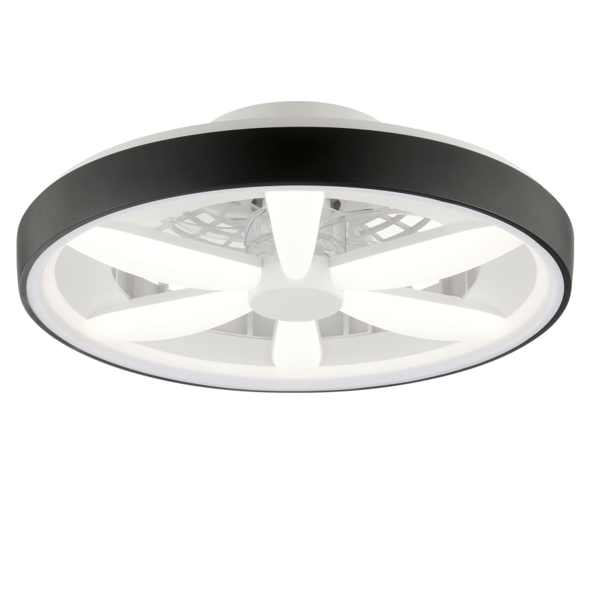 Brilliant - LED RGBW Pritemdomas lubinis ventiliatorius su šviestuvu GAIANO LED/48W/230V 2700-6500K juoda + nuotolinio valdymo pultas