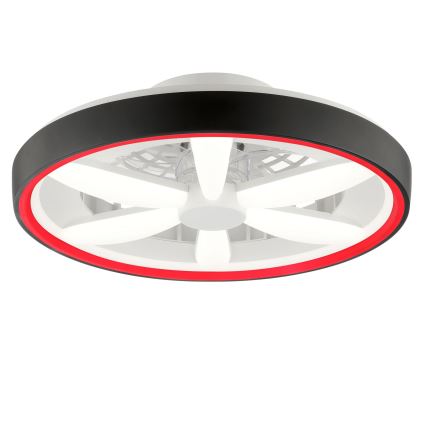 Brilliant - LED RGBW Pritemdomas lubinis ventiliatorius su šviestuvu GAIANO LED/48W/230V 2700-6500K juoda + nuotolinio valdymo pultas