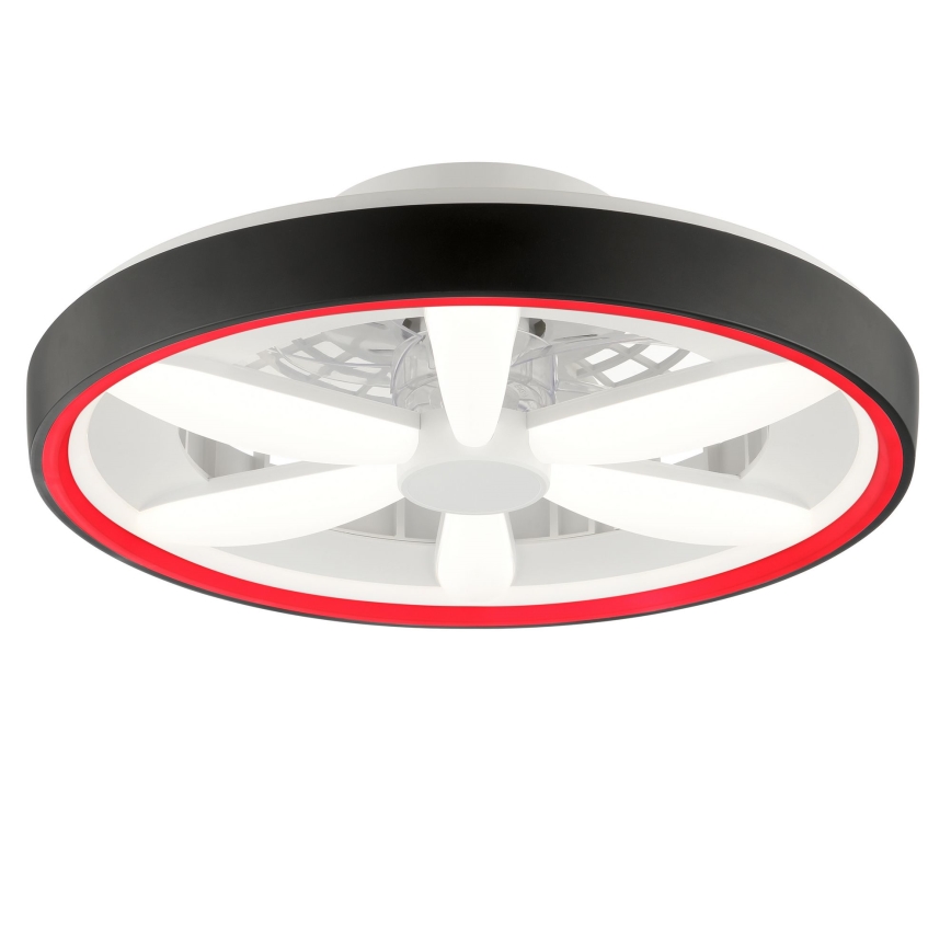 Brilliant - LED RGBW Pritemdomas lubinis ventiliatorius su šviestuvu GAIANO LED/48W/230V 2700-6500K juoda + nuotolinio valdymo pultas