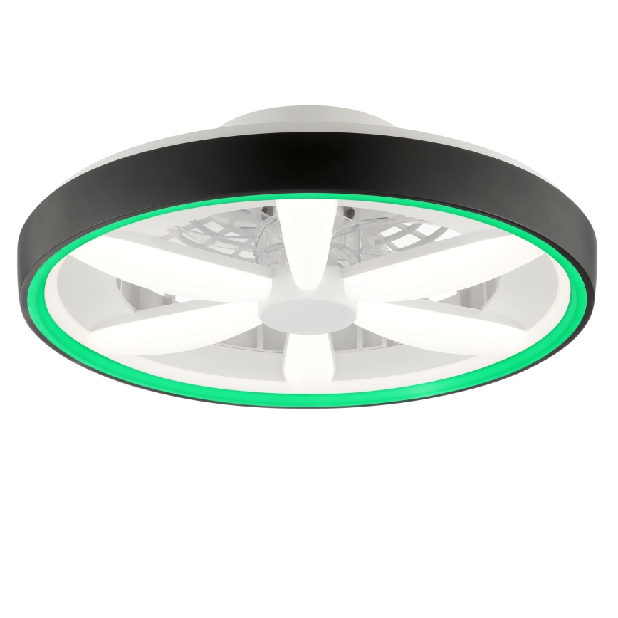 Brilliant - LED RGBW Pritemdomas lubinis ventiliatorius su šviestuvu GAIANO LED/48W/230V 2700-6500K juoda + nuotolinio valdymo pultas
