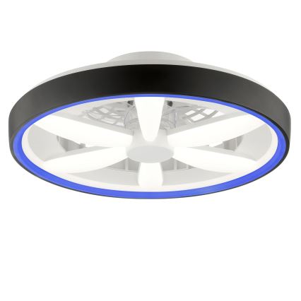 Brilliant - LED RGBW Pritemdomas lubinis ventiliatorius su šviestuvu GAIANO LED/48W/230V 2700-6500K juoda + nuotolinio valdymo pultas
