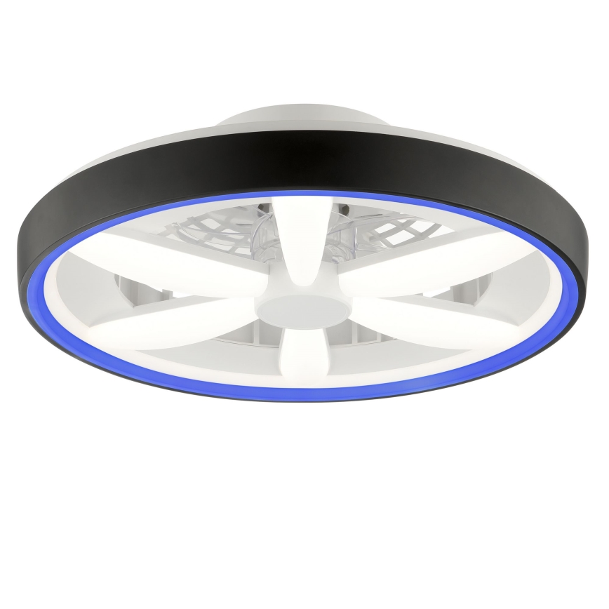 Brilliant - LED RGBW Pritemdomas lubinis ventiliatorius su šviestuvu GAIANO LED/48W/230V 2700-6500K juoda + nuotolinio valdymo pultas