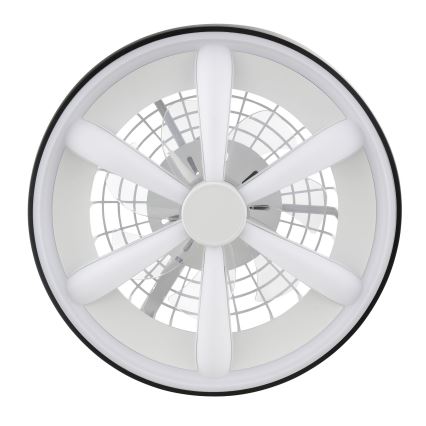 Brilliant - LED RGBW Pritemdomas lubinis ventiliatorius su šviestuvu GAIANO LED/48W/230V 2700-6500K juoda + nuotolinio valdymo pultas