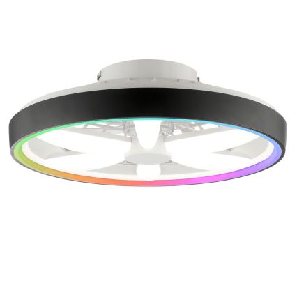 Brilliant - LED RGBW Pritemdomas lubinis ventiliatorius su šviestuvu GAIANO LED/48W/230V 2700-6500K juoda + nuotolinio valdymo pultas