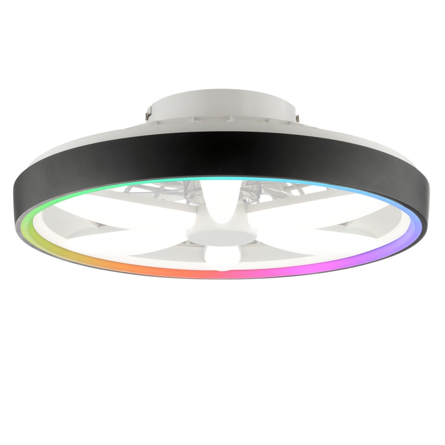 Brilliant - LED RGBW Pritemdomas lubinis ventiliatorius su šviestuvu GAIANO LED/48W/230V 2700-6500K juoda + nuotolinio valdymo pultas