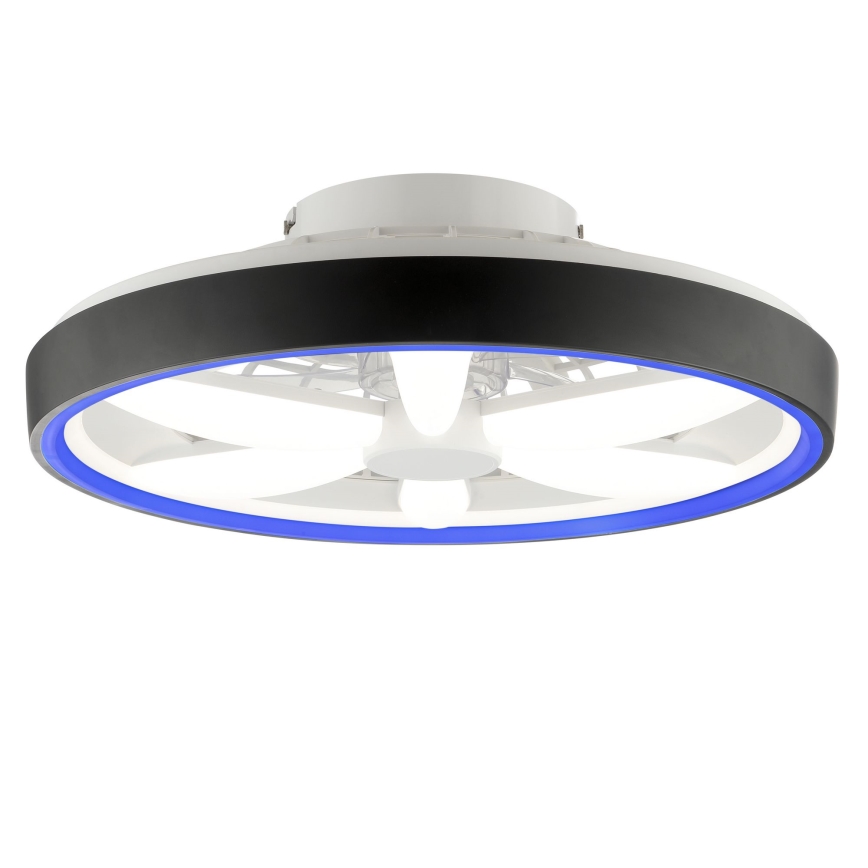 Brilliant - LED RGBW Pritemdomas lubinis ventiliatorius su šviestuvu GAIANO LED/48W/230V 2700-6500K juoda + nuotolinio valdymo pultas