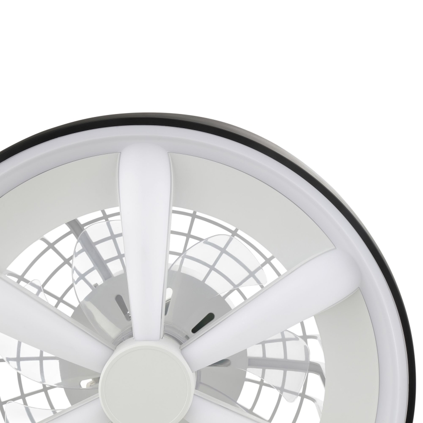 Brilliant - LED RGBW Pritemdomas lubinis ventiliatorius su šviestuvu GAIANO LED/48W/230V 2700-6500K juoda + nuotolinio valdymo pultas