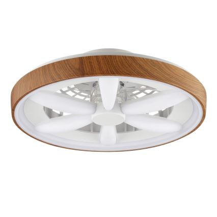 Brilliant - LED RGBW Pritemdomas lubinis ventiliatorius GAIANO LED/24W/230V 2700-6500K diametras 48 cm ruda + nuotolinio valdymo pultas