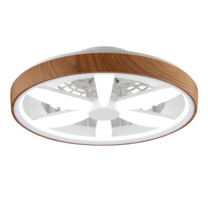 Brilliant - LED RGBW Pritemdomas lubinis ventiliatorius GAIANO LED/24W/230V 2700-6500K diametras 48 cm ruda + nuotolinio valdymo pultas