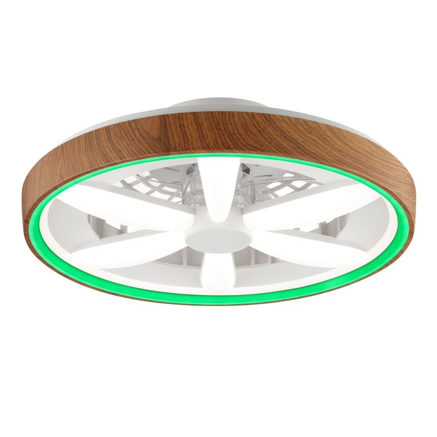 Brilliant - LED RGBW Pritemdomas lubinis ventiliatorius GAIANO LED/24W/230V 2700-6500K diametras 48 cm ruda + nuotolinio valdymo pultas